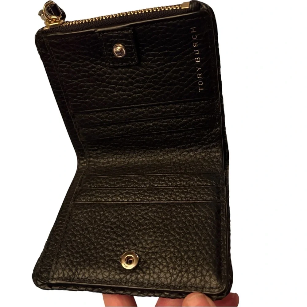Tory Burch Black Leather Wallet with Tassel